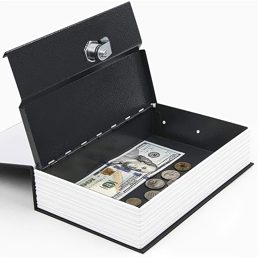 Key Locking Book Safe, Hidden Compartment with Real Lock and 2 Keys, 7.75 x 4 x 1 Inch Interior, Bookshelf Concealment Plus Protection, Documents Cash Valuables Storage - Image 3