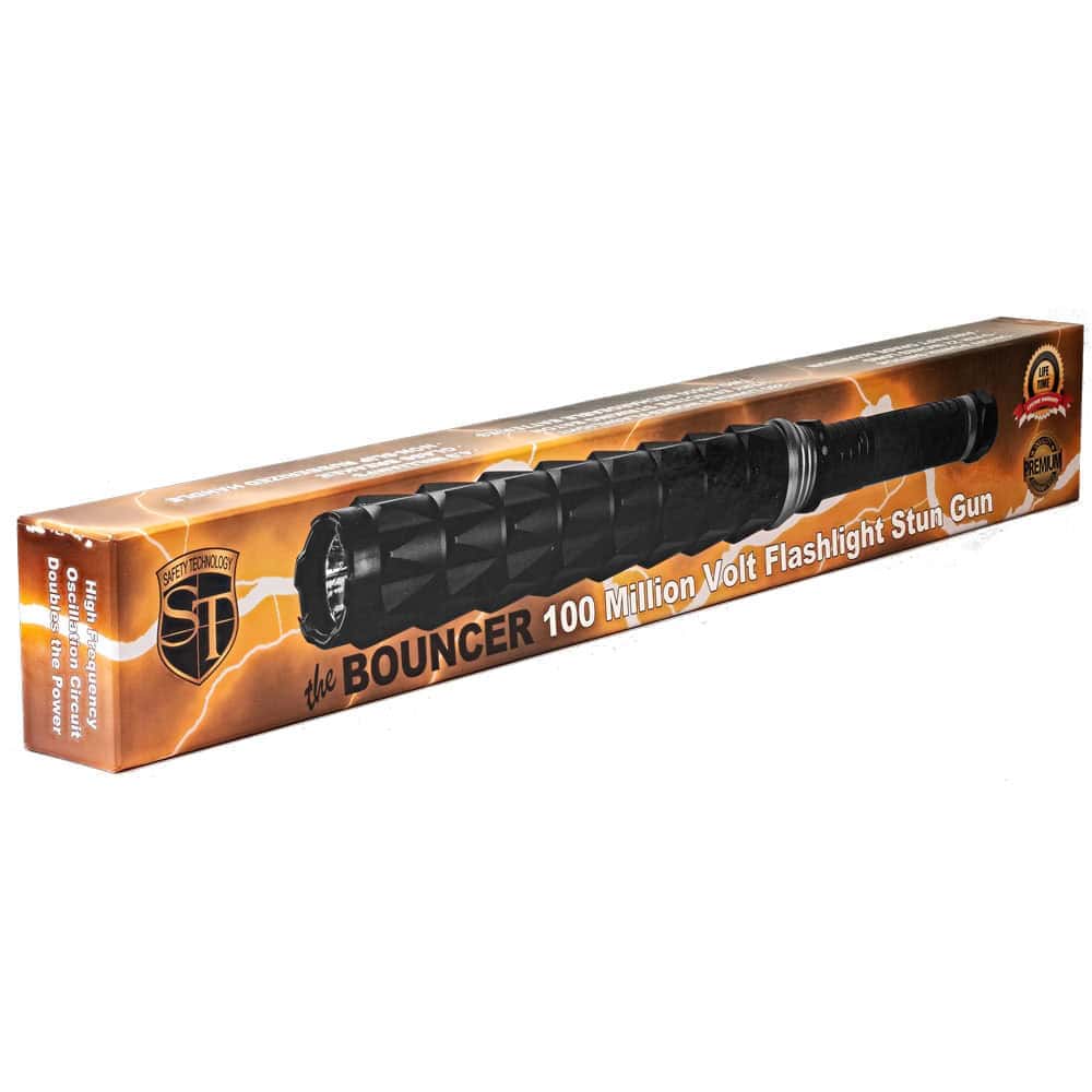 Bouncer Stun Baton with Flashlight, 100 Million Volts, 4.9 Milliamps, 22 Inch Extended Reach, 280 Lumen LED Light, Aircraft Aluminum, Glass Breaker Tip, Rechargeable, Professional Grade Defense - Image 5