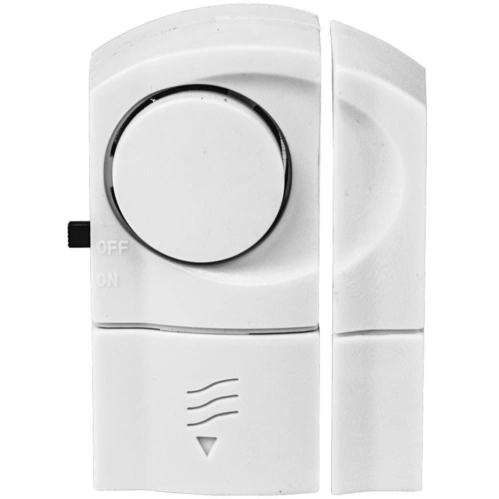 Magnetic Door-Window Alarm 2-Pack, 90 dB Entry Alert, Magnetic Contact Sensor, Adhesive Installation, Battery Operated with Batteries Included, No Wiring Required, Home Apartment Renter Security