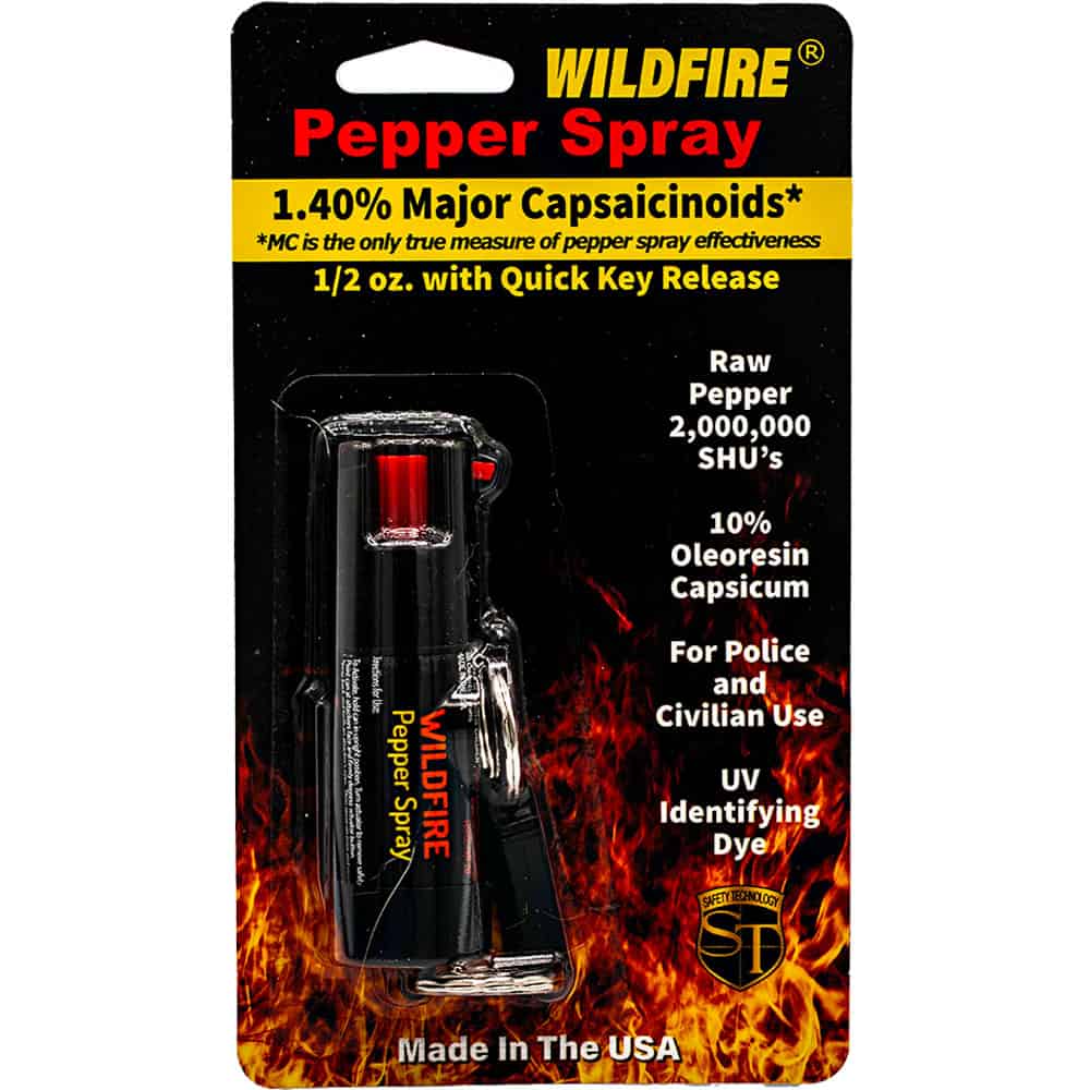 Wildfire Pepper Spray with Belt Clip and Quick Release Key Chain, 1.4% MC, 2 Million SHU, Maximum Heat Formula, 6-8 Feet Range, Stream Pattern, 6-10 Bursts, Hottest Pepper Spray, Self Defense - Image 2