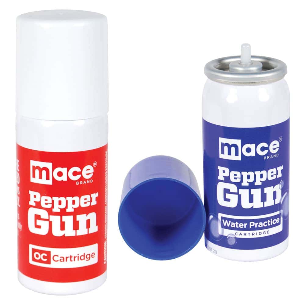 Mace Pepper Gun 2.0 OC Dual Pack Refill Cartridges, Maximum Strength OC Pepper Spray, Two Pack, Fits All Pepper Gun 2.0 Models, Personal Protection Backup Supply