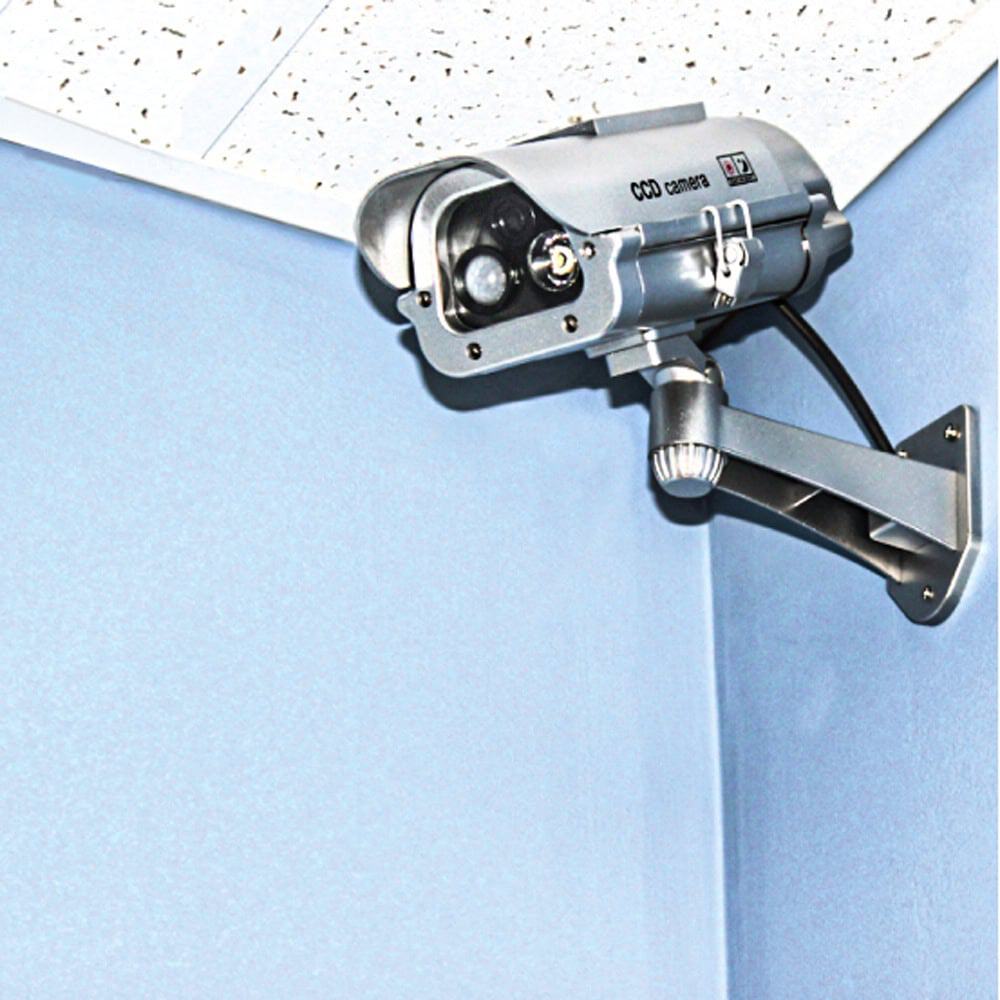 Solar Powered Dummy Camera with Motion Activated LED Light, 15 Foot Detection Range, Infrared Sensor, Weather Resistant ABS Housing, Rain Shield, Window Sticker Included, Security Deterrent Camera - Image 2