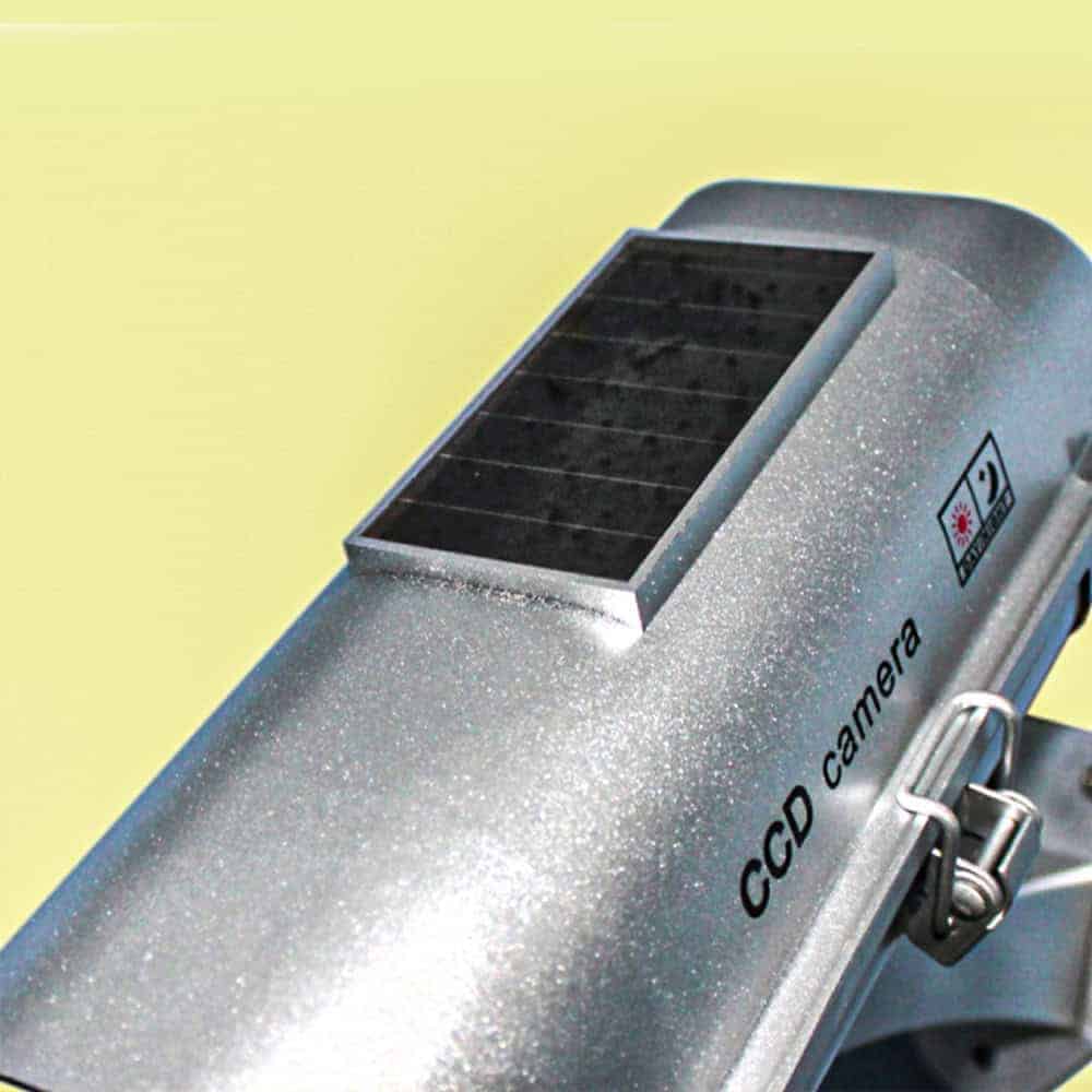 Solar Powered Dummy Camera with Motion Activated LED Light, 15 Foot Detection Range, Infrared Sensor, Weather Resistant ABS Housing, Rain Shield, Window Sticker Included, Security Deterrent Camera - Image 3