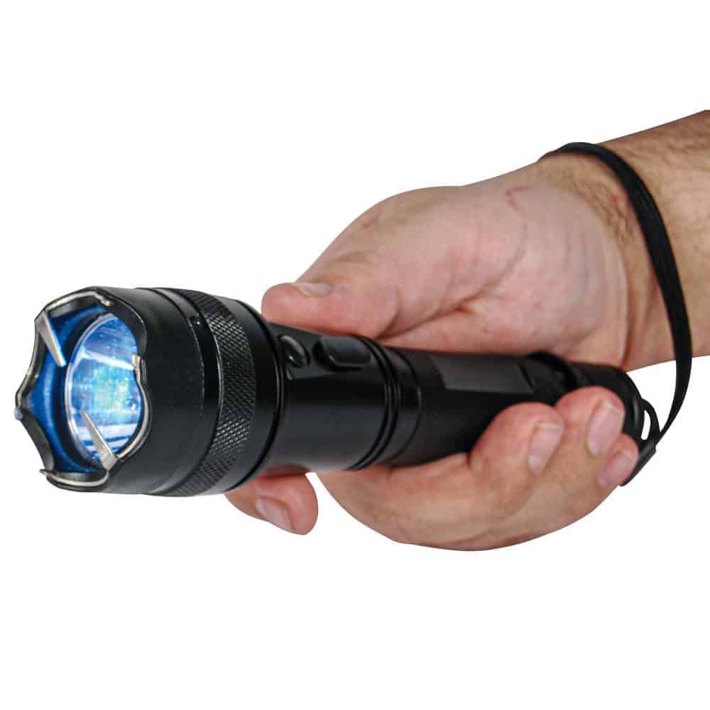 Shorty Flashlight Stun Gun, 75 Million Volts, 4.7 Milliamps, 120 Lumen LED, Rechargeable Lithium Battery, Aircraft Aluminum Body, Ultra-Compact 4.5 Inch Design, Pocket Self Defense, Nylon Holster - Image 3