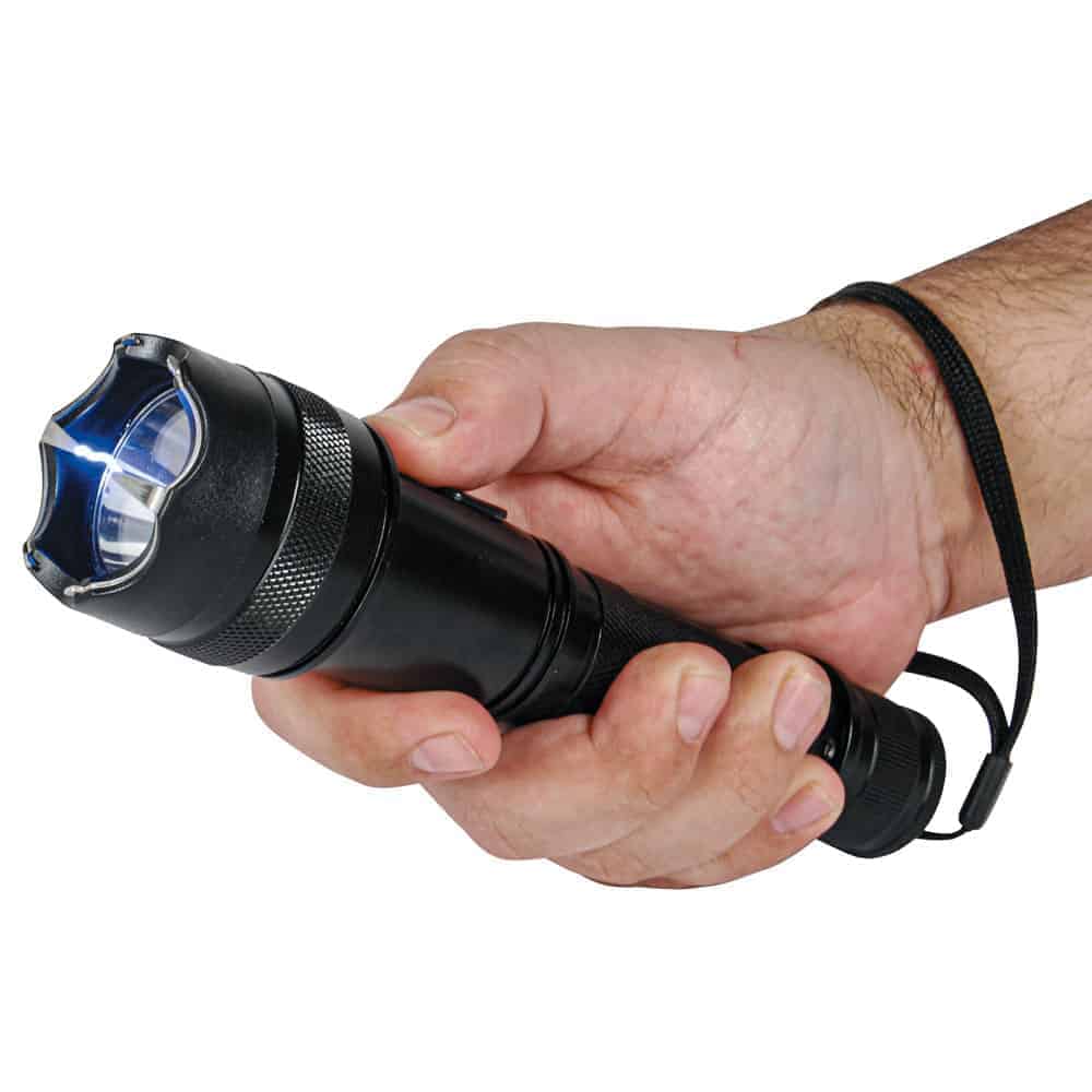 Shorty Flashlight Stun Gun, 75 Million Volts, 4.7 Milliamps, 120 Lumen LED, Rechargeable Lithium Battery, Aircraft Aluminum Body, Ultra-Compact 4.5 Inch Design, Pocket Self Defense, Nylon Holster - Image 4