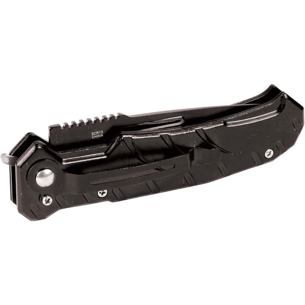 Spring Assist Tactical Knife, Quick Open, Single Edge Blade, Belt Clip, Black Handle, EDC Pocket Knife for Daily Carry and Self Defense, Revere Security - Image 3