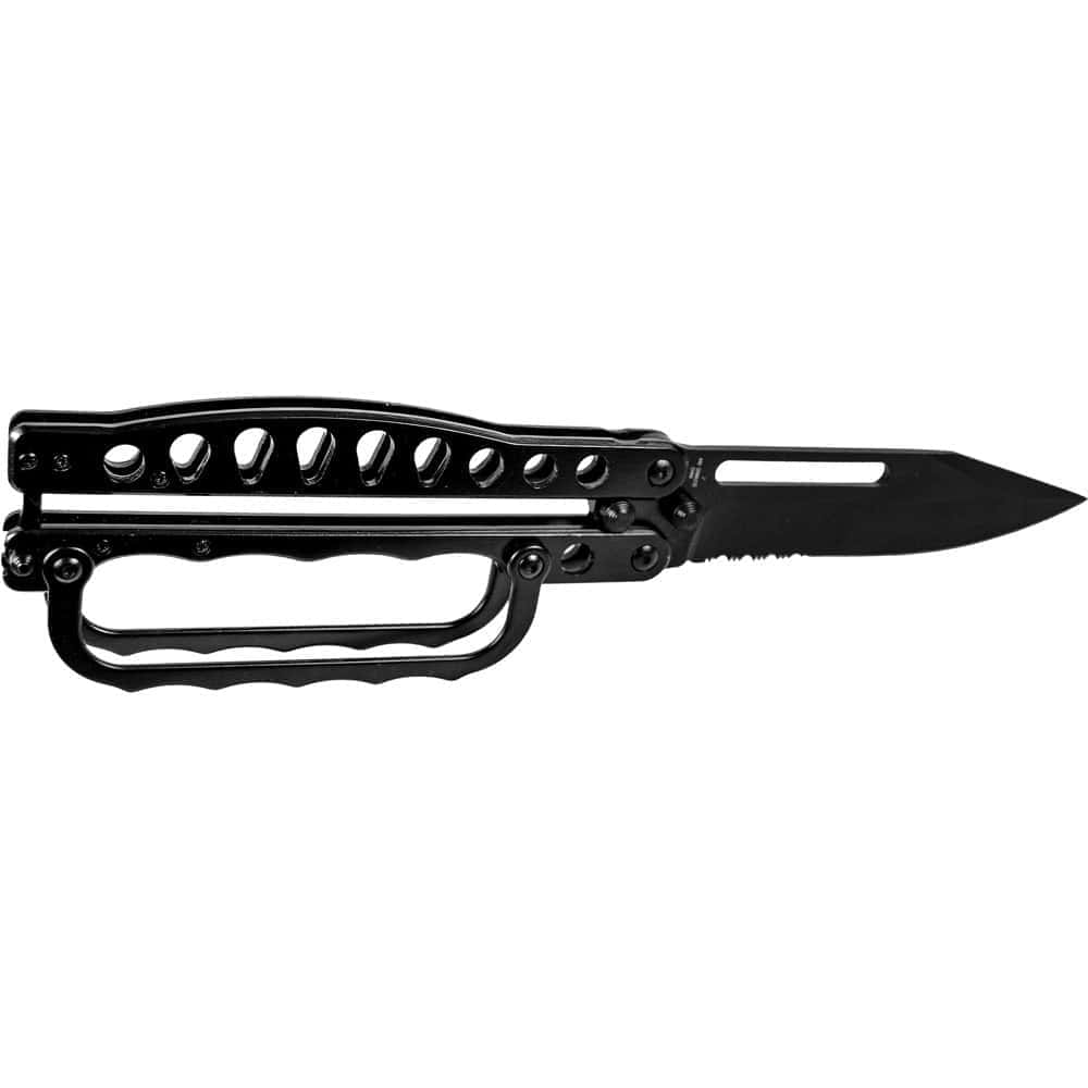 Butterfly Trench Knife, 5 Inch Stainless Steel Blade with Knuckle Guard Handle, 11 Inch Overall Length, Dual-Purpose Defense Design, Multiple Finishes Available