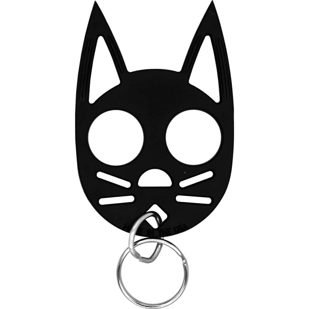 Cat Strike Self Defense Keychain, Cat Ear Design, Finger Grip, Multiple Colors Including Glow-in-Dark, Polymer Construction