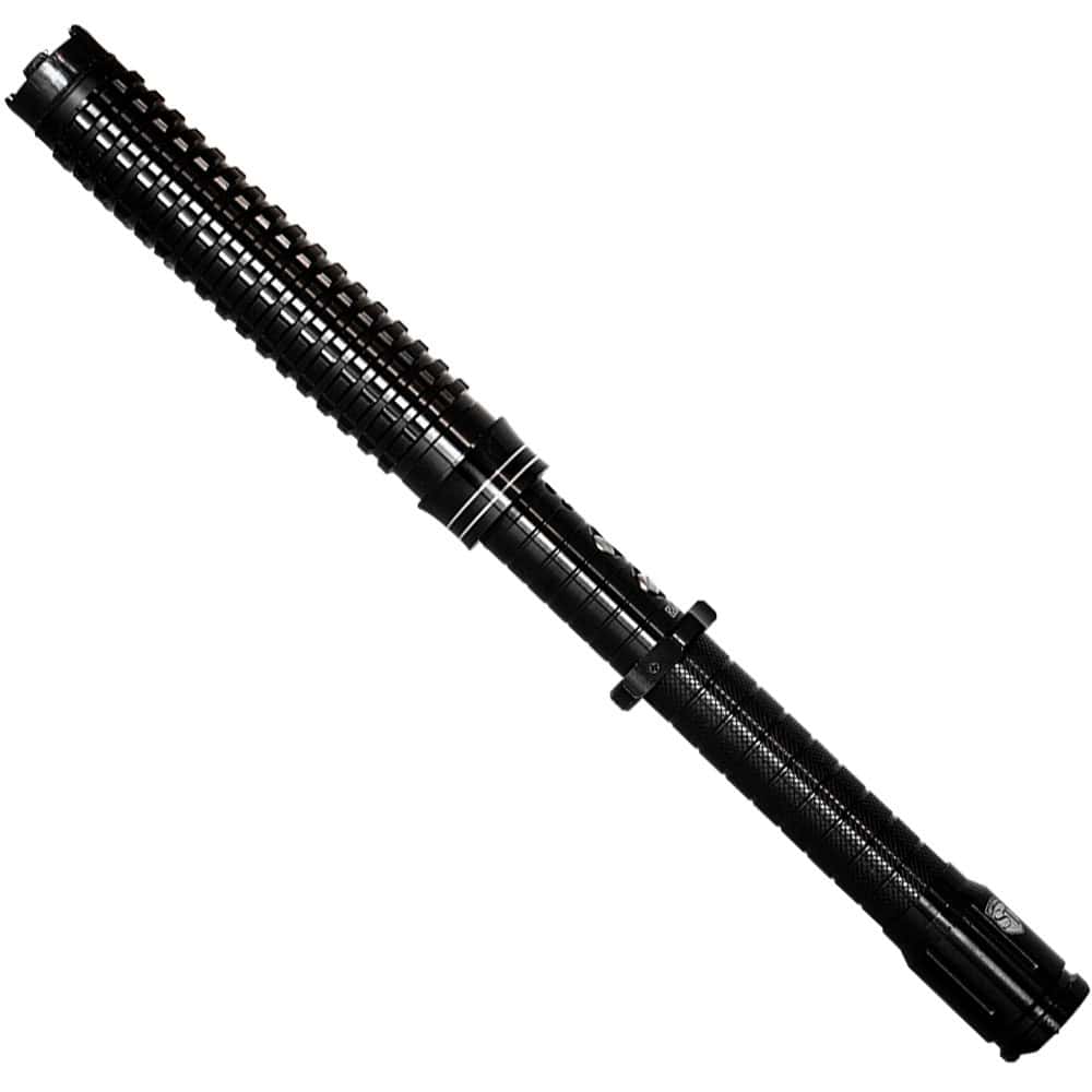 Twist of Fate Extendable Stun Baton, 70 Million Volts, 4.9 Milliamps Real Stopping Power, 19 Inch Extended Reach, 220 Lumen LED Flashlight, Aircraft Aluminum, Rechargeable, Safety Technology