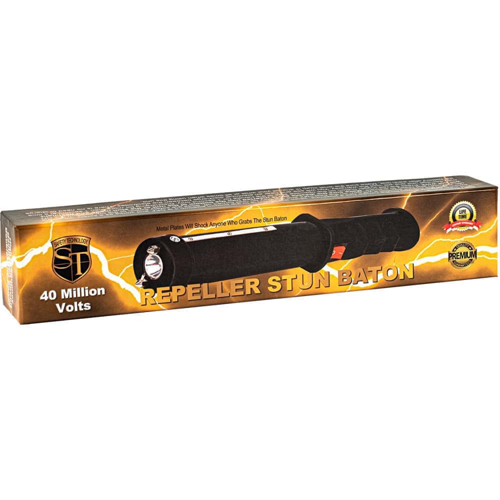 Repeller Stun Baton Black, 40 Million Volts, 4.6 Milliamps, 120 Lumen LED Flashlight, Extended Reach Defense, Disable Pin Safety, Rechargeable NiCd Battery, Nylon Holster, Home and Vehicle Protection - Image 5