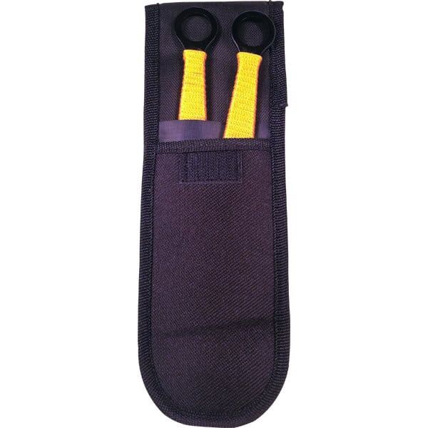 2 Piece Throwing Knife Set, 9 Inch BioHazard Design, Black and Yellow, 440 Stainless Steel Construction, Nylon Sheath Included, Target Practice Knives, Sport Throwing, Balanced Weight Distribution - Image 5
