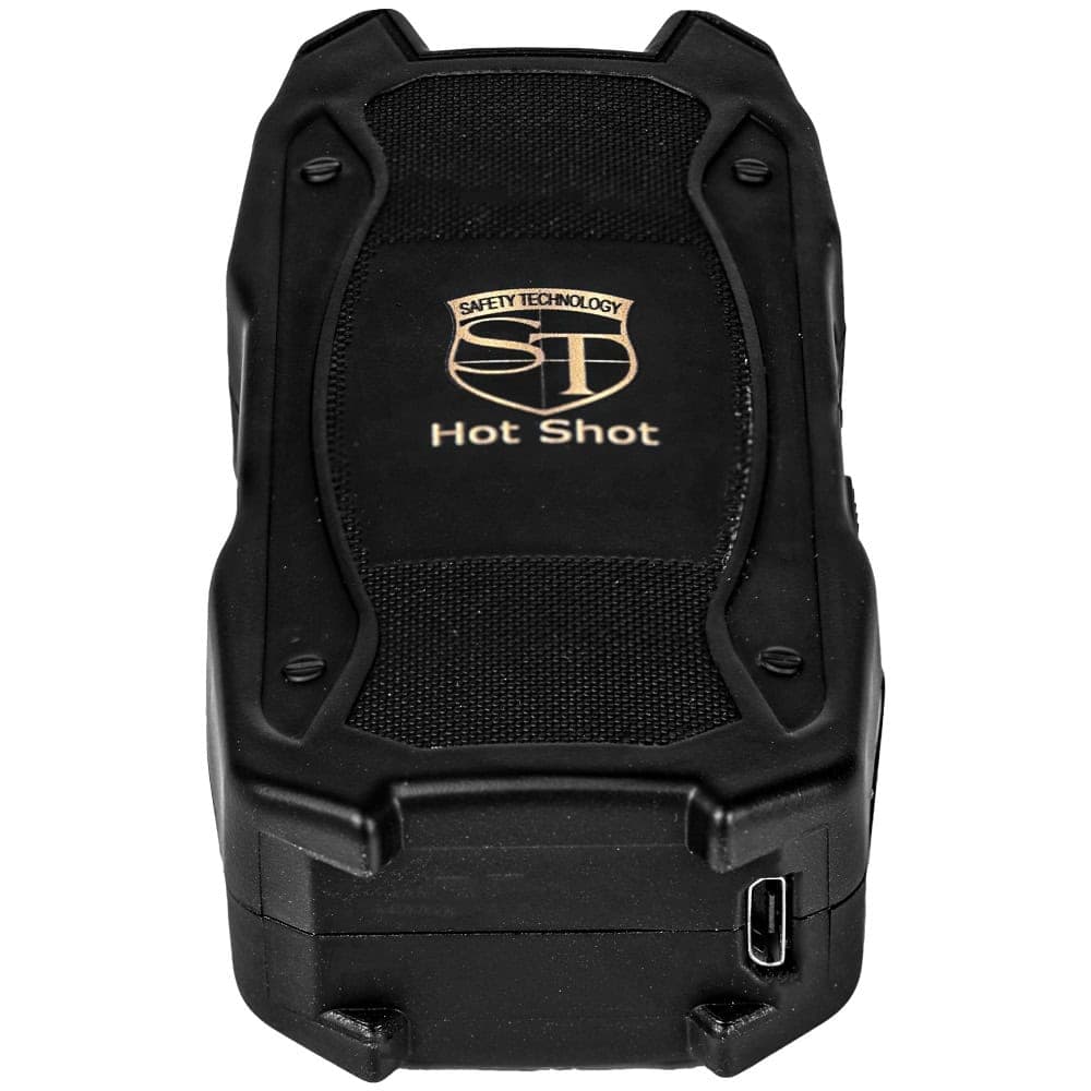 Hot Shot Stun Gun with Flashlight and Battery Meter, 90 Million Volts, 4.8 Milliamps, Ultra-Compact 4 Inch Design, 100 Lumen LED, Rechargeable Lithium Battery, LED Display, Nylon Holster Included - Image 2