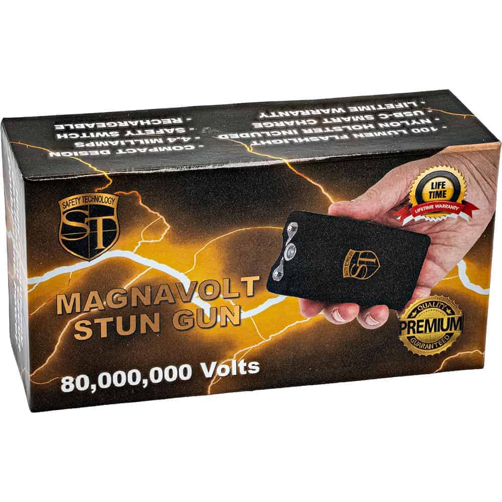 MAGNAVOLT Stun Gun Flashlight, 80 Million Volts, 4.4 Milliamps, 100 Lumen LED, Disable Pin Safety, Rechargeable, Nylon Holster Included, Self Defense for Women & Men - Image 5