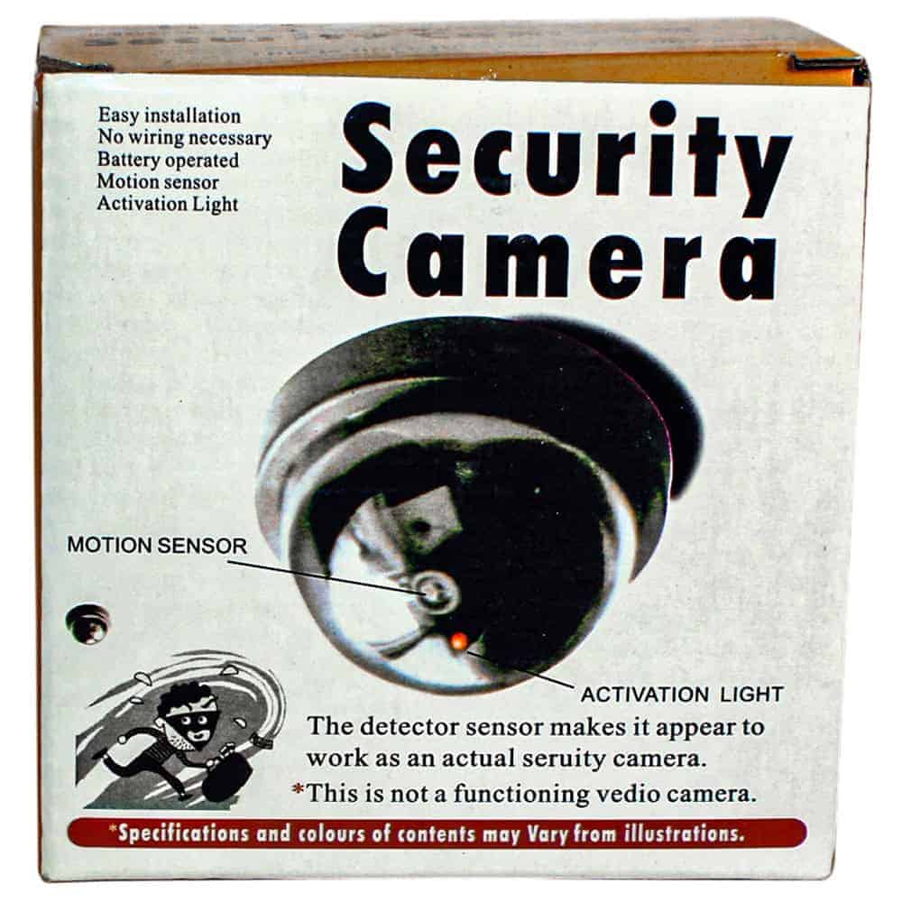 Dummy Dome Camera with LED Black, Motion-Activated Red Blinking Light, Realistic Commercial Design, Wall Mount Included, Battery Powered, Indoor Outdoor Fake Security Camera Deterrent - Image 2