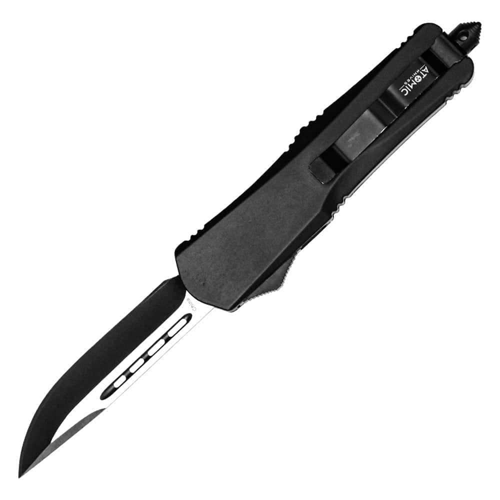 OTF Automatic Knife, Out The Front Single Edge Blade, 3.5 Inch, 9 Inch Overall, Button Deployment, Premium Self Defense, Utility Ready, Revere Security