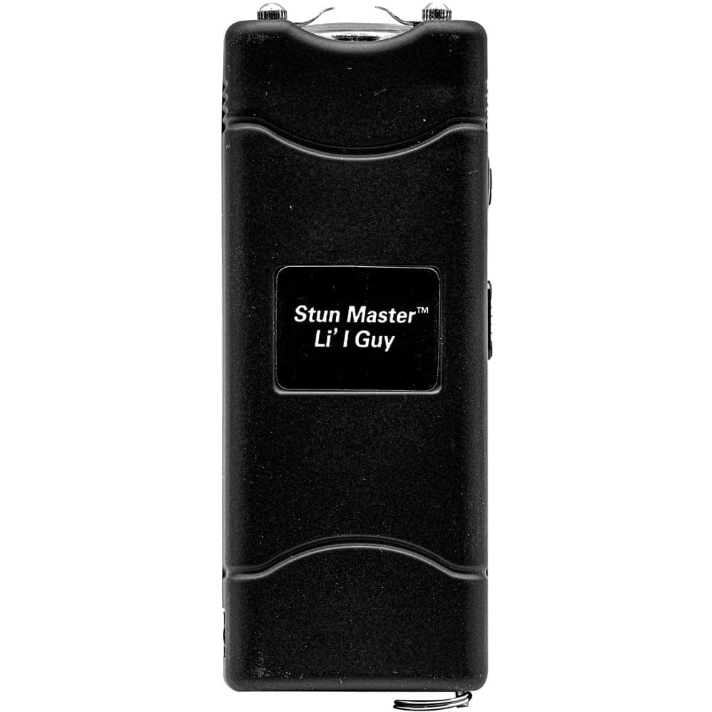 Lil Guy Stun Gun 60 Million Volts, 4.4 Milliamps Stopping Power, 100 Lumen LED Flashlight, Rechargeable Battery, Disable Pin Wrist Strap, Nylon Holster, Compact Mini Size