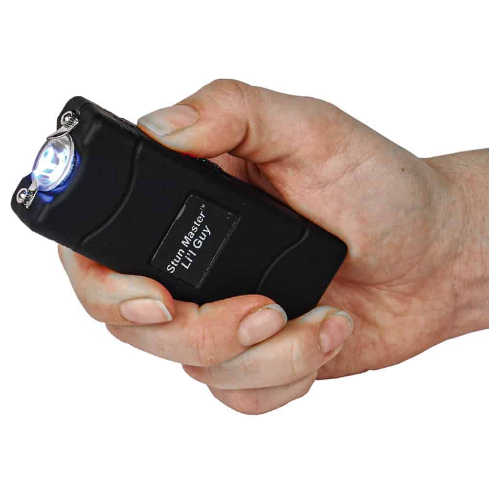 Lil Guy Stun Gun 60 Million Volts, 4.4 Milliamps Stopping Power, 100 Lumen LED Flashlight, Rechargeable Battery, Disable Pin Wrist Strap, Nylon Holster, Compact Mini Size - Image 3